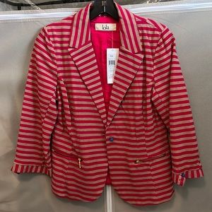 Lola striped pink and khaki blazer.